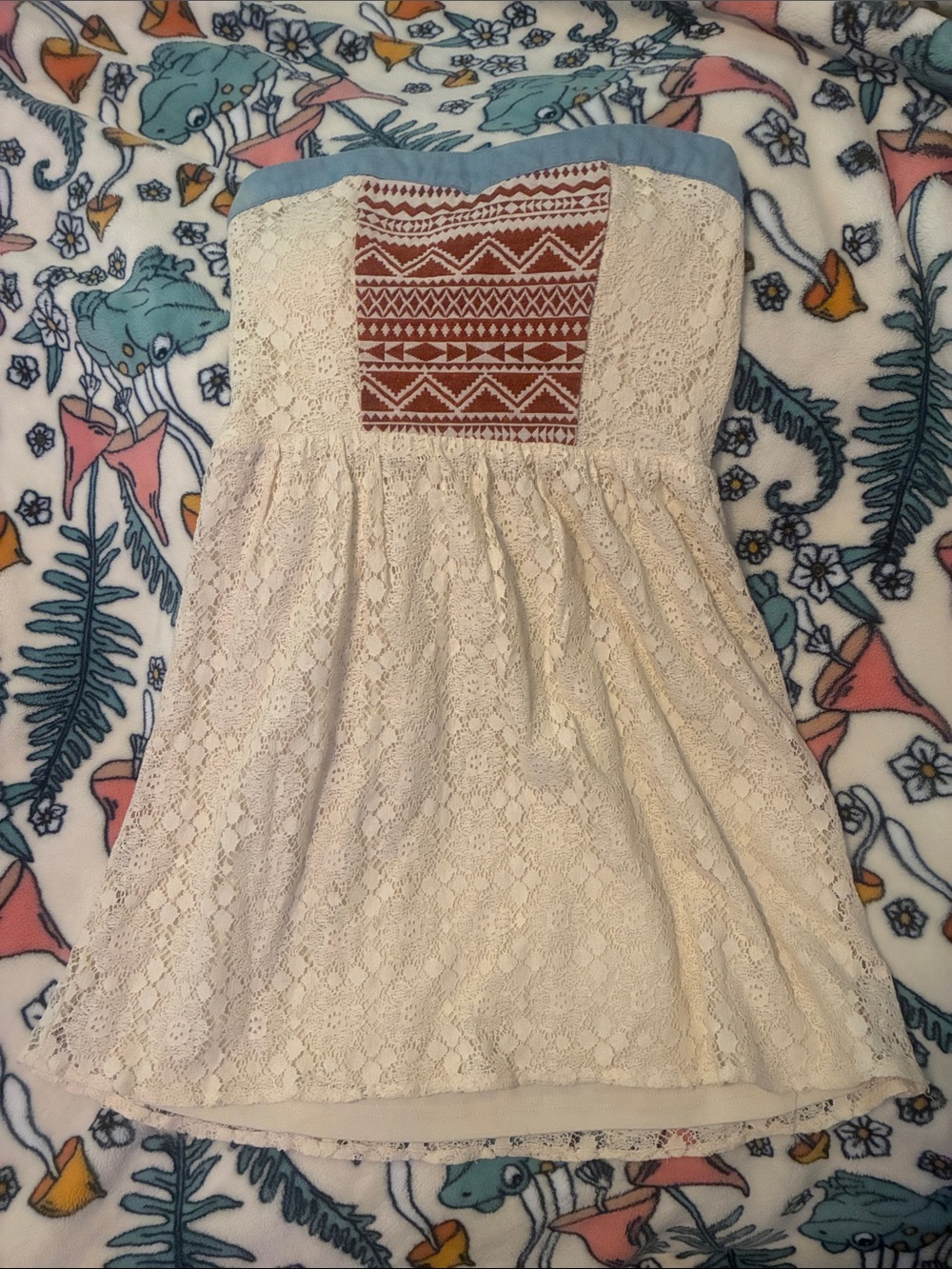 Strapless lace dress